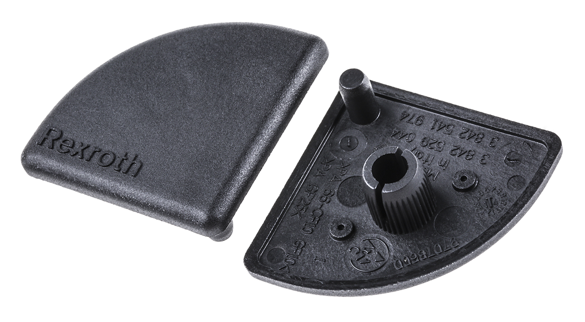 Bosch Rexroth Black Polypropylene End Cap, 40 x 40 mm Strut Profile, 10mm Groove