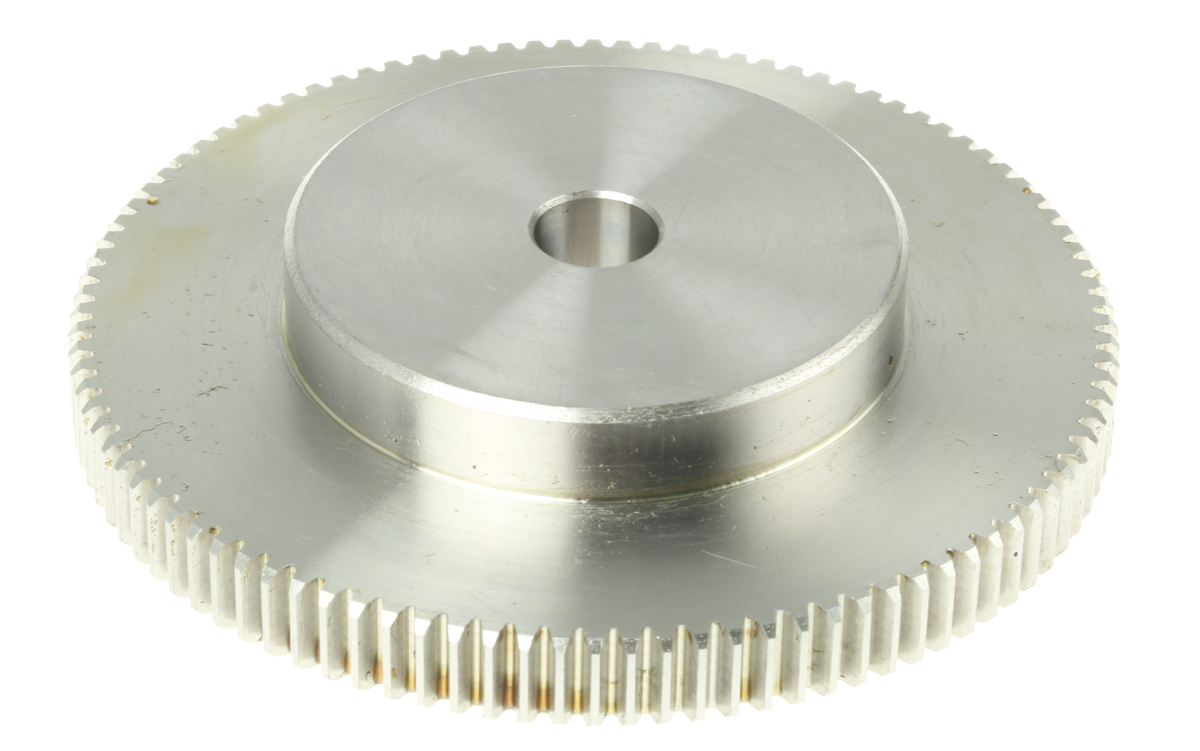 RS PRO Stainless Steel 100 Teeth Spur Gear, 1 Module, 12mm Bore Diam, 100mm Pitch Diam, 60mm Hub Diam