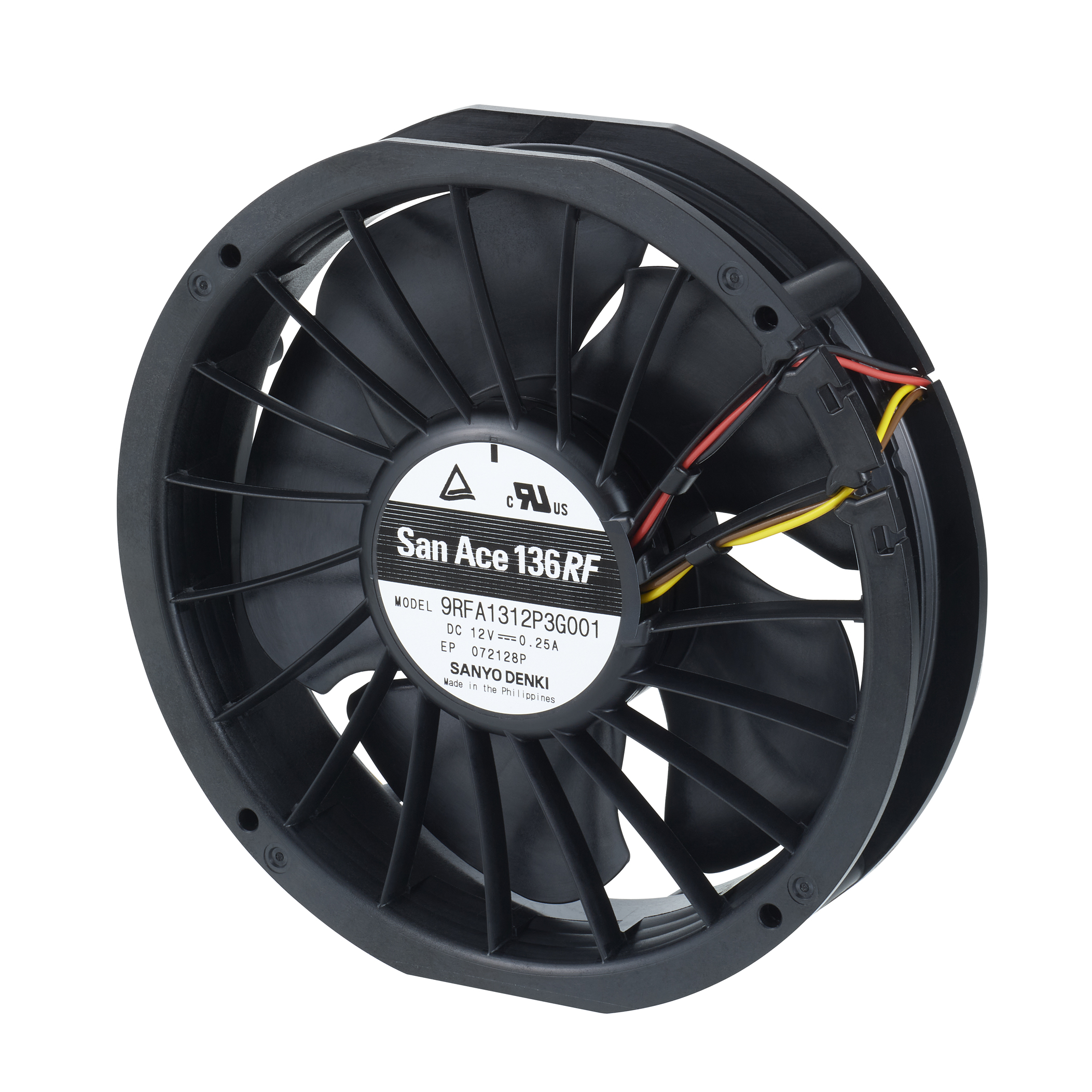Sanyo Denki Axial Fan, 24 V dc, DC Operation, 3.12W, 130mA Max, 136 x 28mm