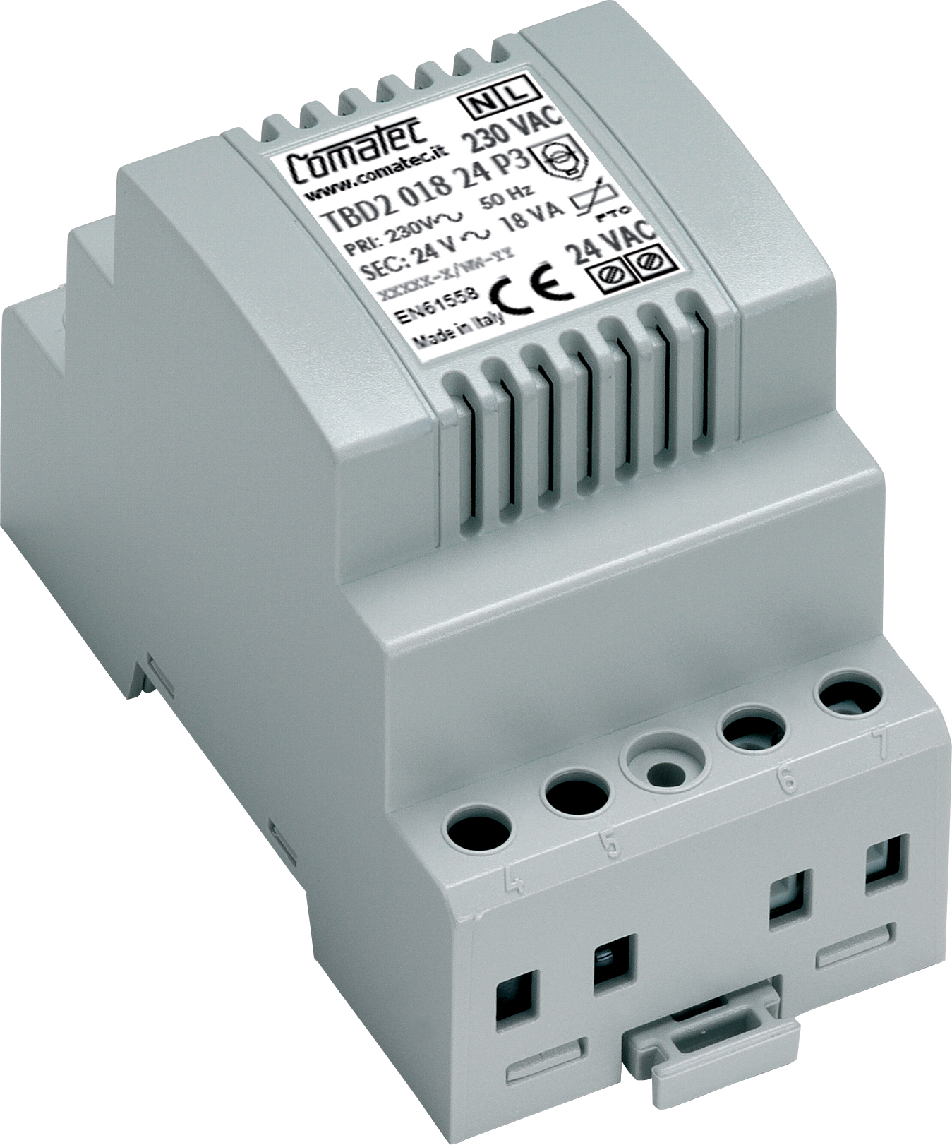 Comatec 18VA DIN Rail Transformer, 230V ac Primary, 24V ac Secondary
