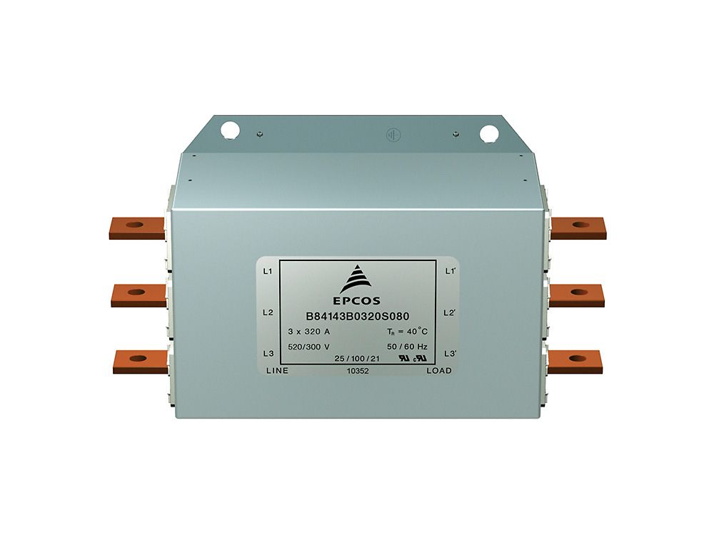 EPCOS, B84143B 180A 300/520 V ac, Through Hole EMC Filter, Busbar 3 Phase