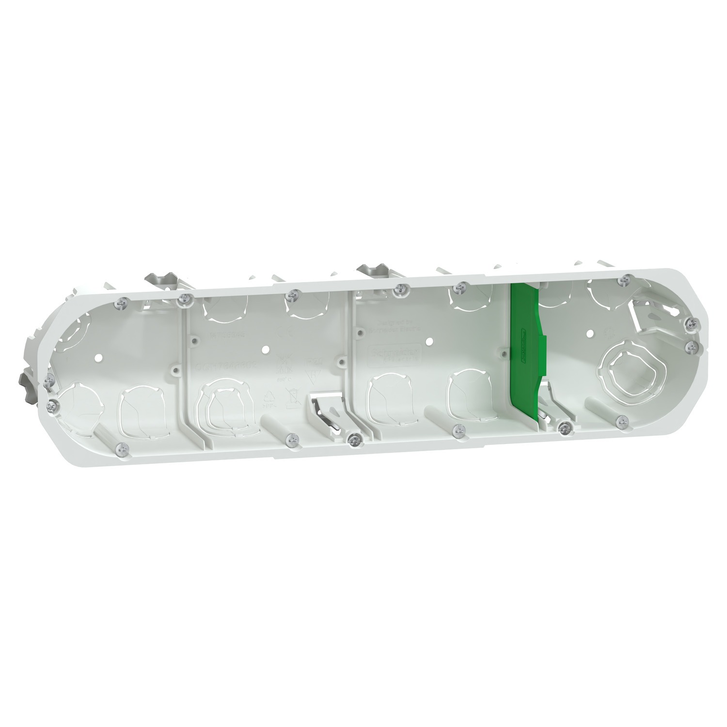 Schneider Electric Multifix White Back Boxes, IP20, Flush Mount Mount, 4 Gangs, 67 x 50mm