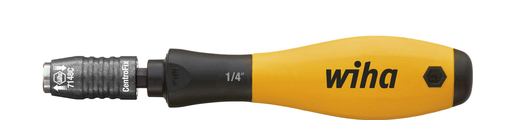 Wiha Bit Holder Screwdriver, 1/4 in Tip, 38 mm Blade, 148 mm Overall