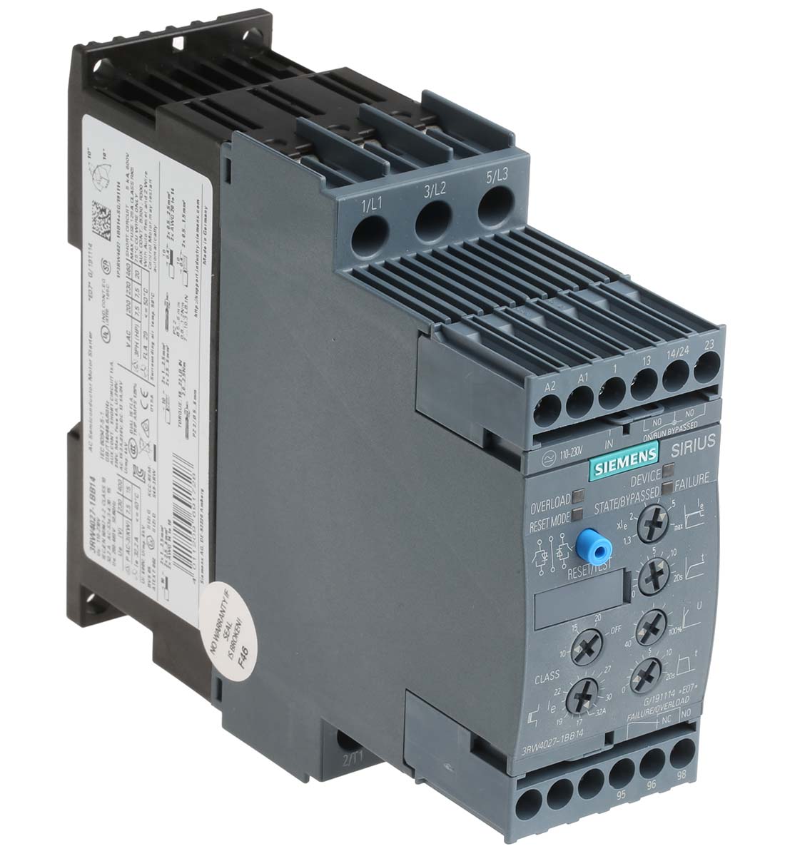 Siemens SIRIUS 3RW Soft Starter, , 15 kW, 480 V ac, 3 Phase, IP20