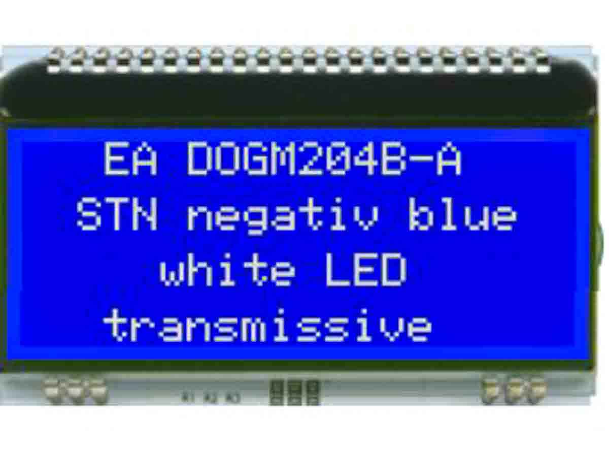 Display Visions EA DOGM204B-A EA DOG LCD Display, Blue on Blue