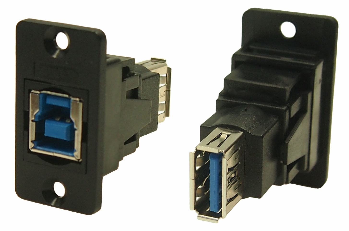 RS PRO Straight, Panel Mount, Socket to Socket- Dual Port Type B to A 3.0 USB Connector
