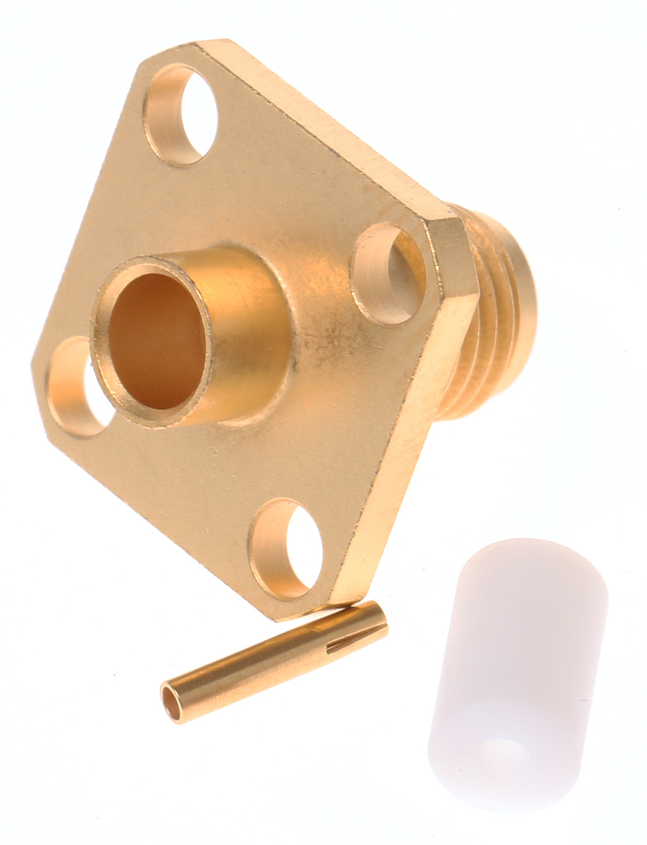 Radiall, Jack Flange Mount SMA Connector, 50Ω, Crimp Termination, Straight Body