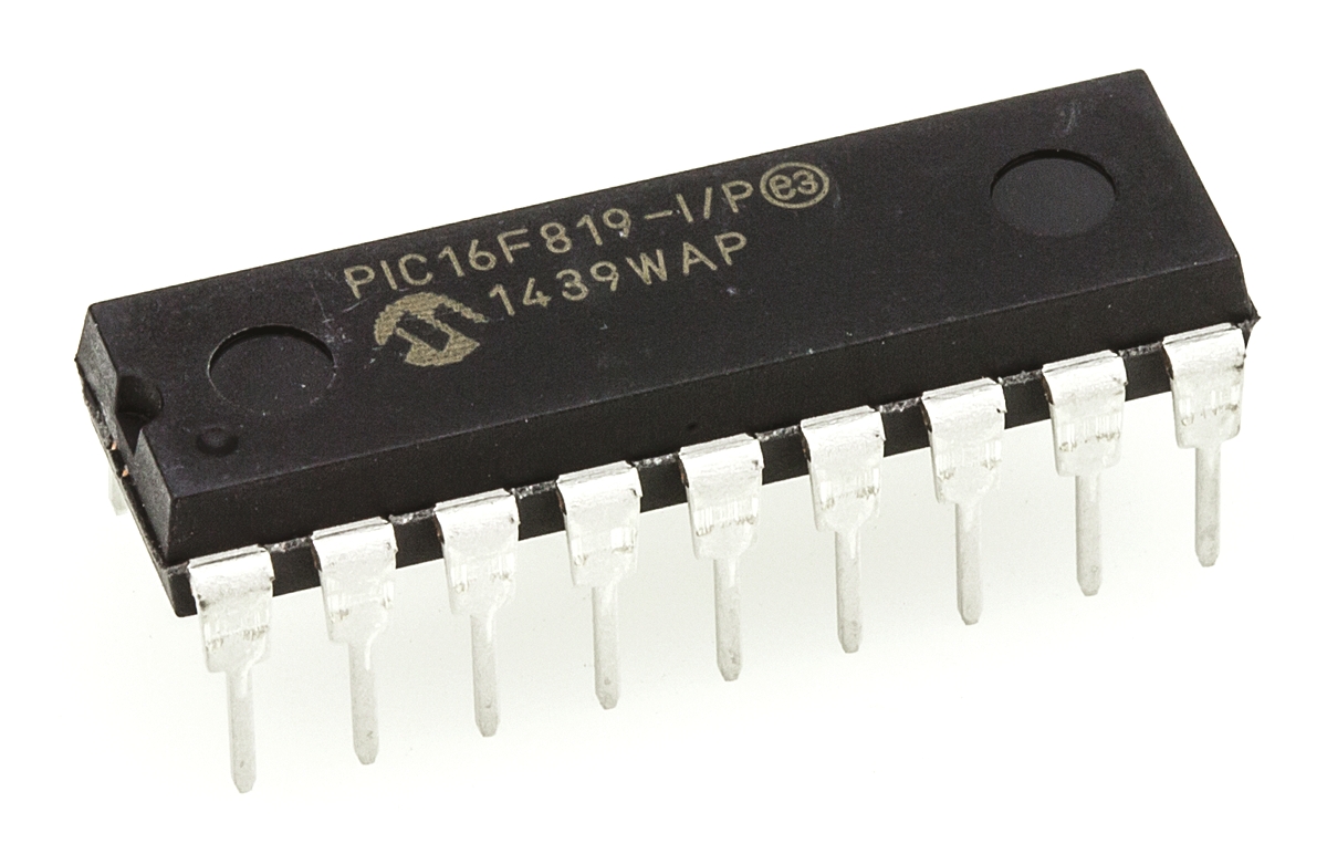 Microchip, 8 bit PIC, PIC16F819 Microcontroller, 20 MHz, 3.5kB FLASH, 18-Pin PDIP