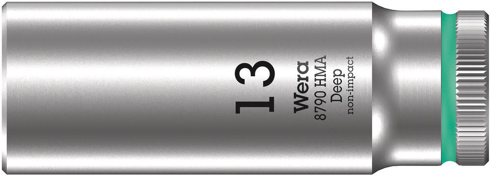 Wera 1/4 in Drive 50mm Deep Socket, 6 point, 117 mm Overall Length