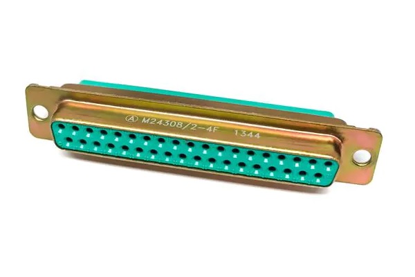 Amphenol India M24308 37 Way Panel Mount D-sub Connector Socket, 2.77mm Pitch, with 4-40 Screw Locks