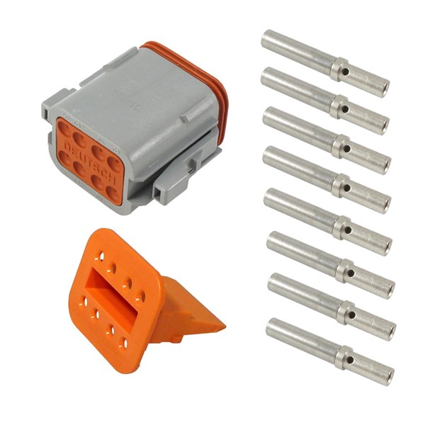 Deutsch, DT Automotive Connector Receptacle Grey Wire Mount 8 Way DT06-08SA-KIT