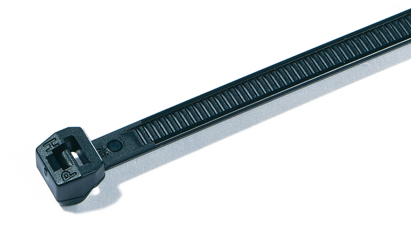 HellermannTyton Cable Tie, Releasable, 100mm x 2.5 mm, Black Polyamide 6.6 (PA66), Pk-500