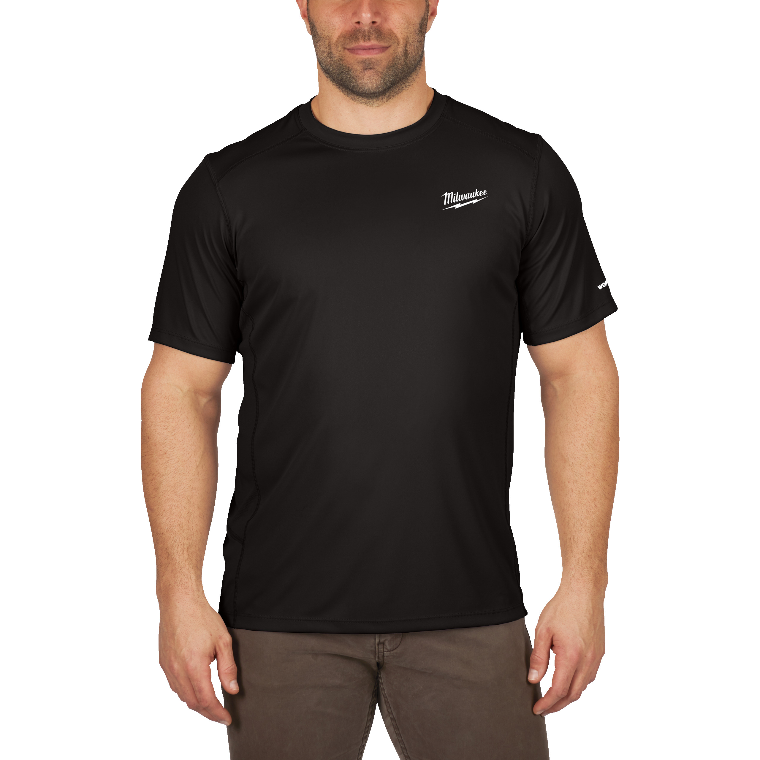 Milwaukee Black 100% Polyester Short Sleeve T-Shirt, UK- L, EUR- L, Hi-Vis