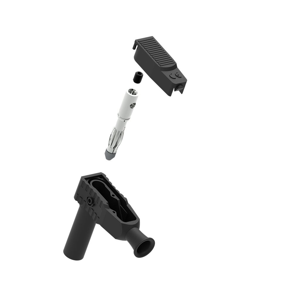 Electro PJP Black Male Banana Plug, 4 mm Connector, Screw Termination, 20A, 1kV, Nickel Plating