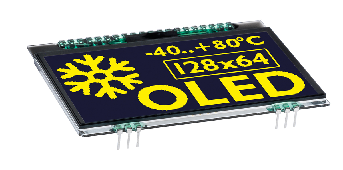 Display Visions 2.9in Yellow OLED Display 128 x 64pixels Graphics I2C, SPI Interface
