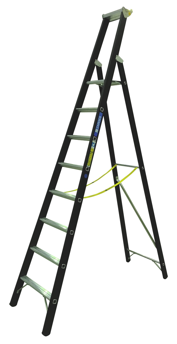 Zarges Aluminium 8 steps Step Ladder, 2.12m platform height