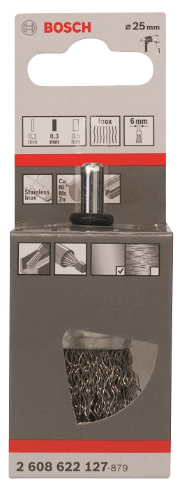 Bosch Stainless Steel Cup Abrasive Brush, 25mm Diameter