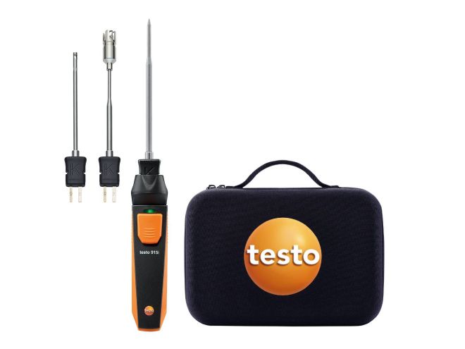 Testo 915i Wireless Digital Thermometer for Commercial, Industrial Use, K Probe, 1 Input(s), ±0.5 °C Accuracy