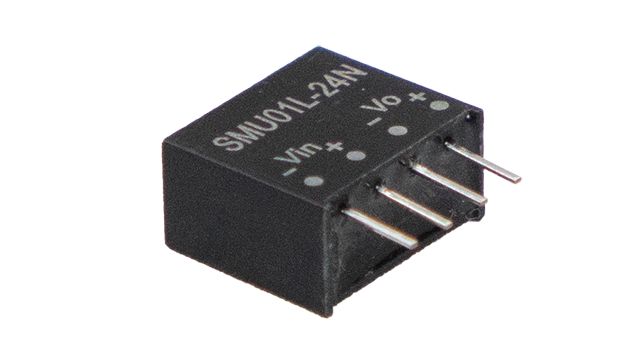 MEAN WELL SMU01 DC-DC Converter, 15V dc/ 67mA Output, 4.5 → 5.5 V dc Input, 1W, Surface Mount, +105°C Max Temp