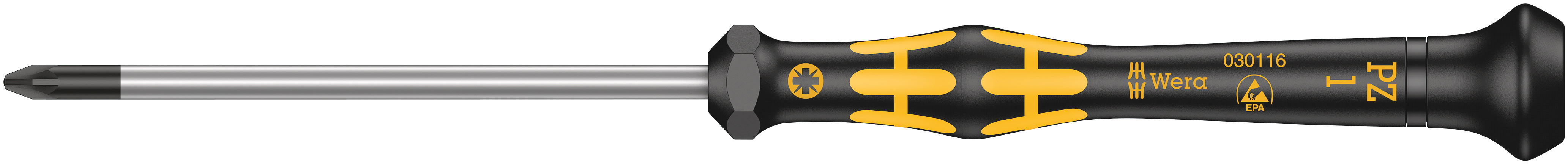 Wera Pozidriv Precision Screwdriver, PZ1 Tip, 80 mm Blade, 177 mm Overall