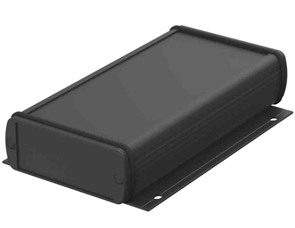 Bopla Alubos (Set) Series Black Aluminium General Purpose Enclosure, IP65, Flanged, Black Lid, 82 x 32 x 150mm