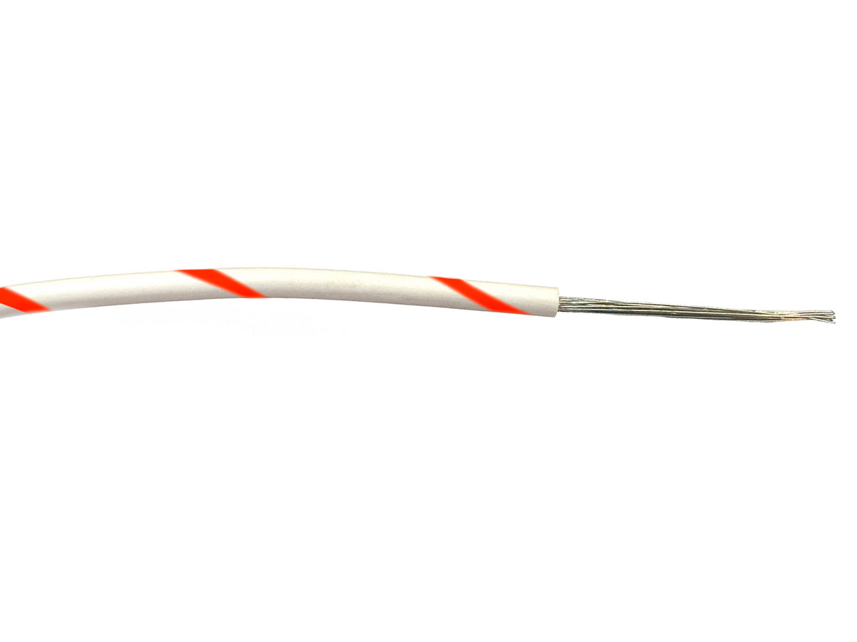 RS PRO Red/White 0.2mm² Hook Up Wire, 24 AWG, 7/0.2 mm, 100m, PVC Insulation