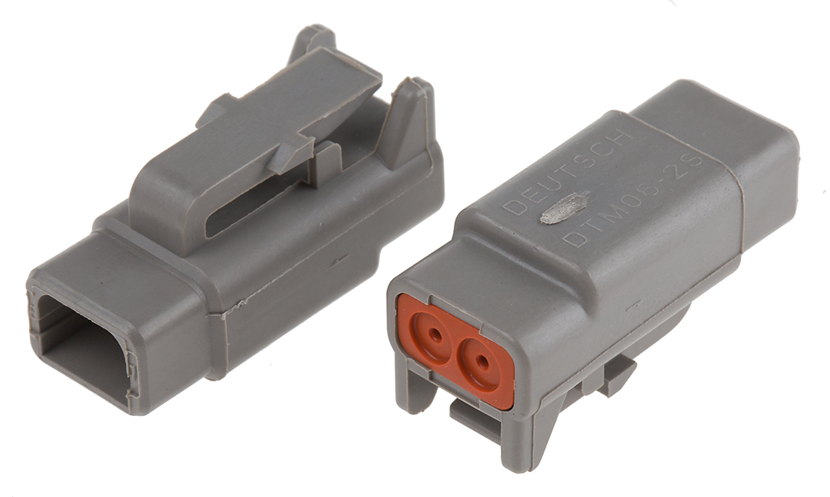 Deutsch, DTM Automotive Connector Plug Grey 2 Way DTM06-2S