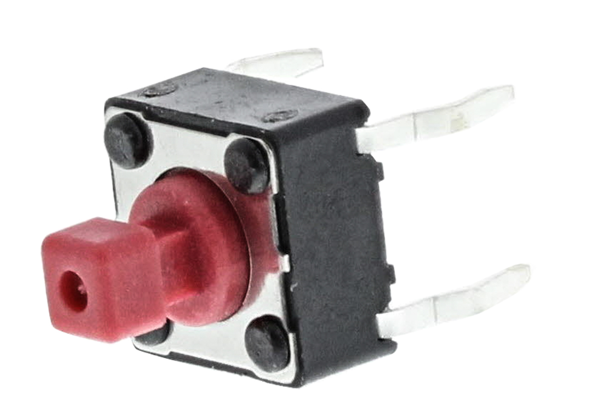 APEM Red Button Tactile Switch, SPST 50 mA @ 12 V dc 3.8mm