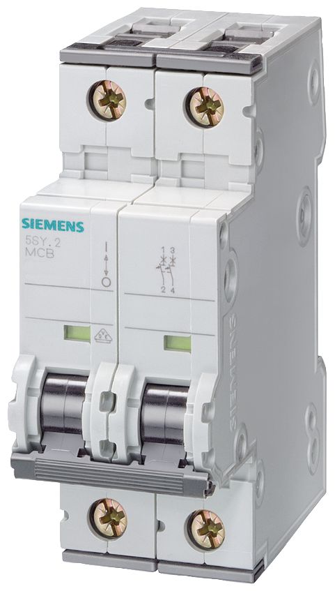 Sentron 5SY4 MCB Mini Circuit Breaker 2P, 63 A, 10 kA, Curve B