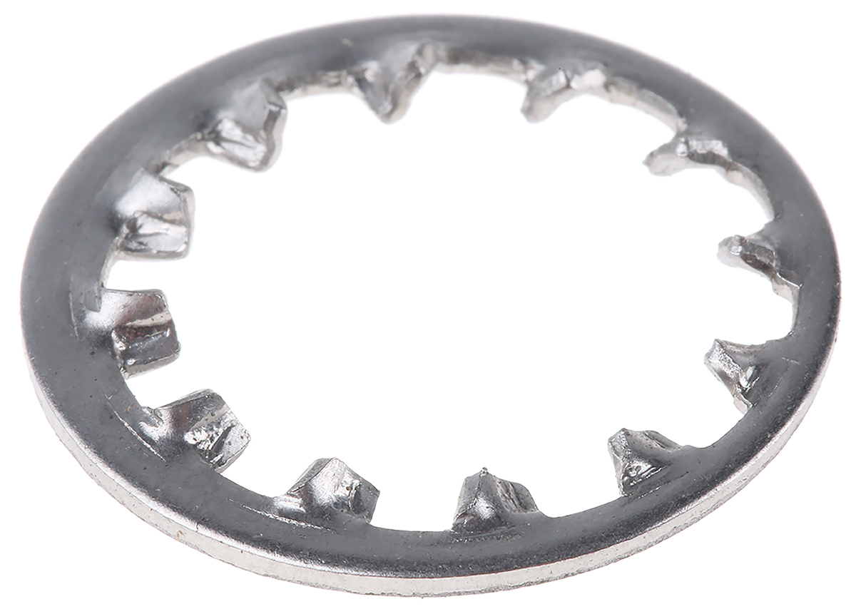 RS PRO A2 304 Stainless Steel Internal Tooth Shakeproof Washer, M16, DIN 6797J