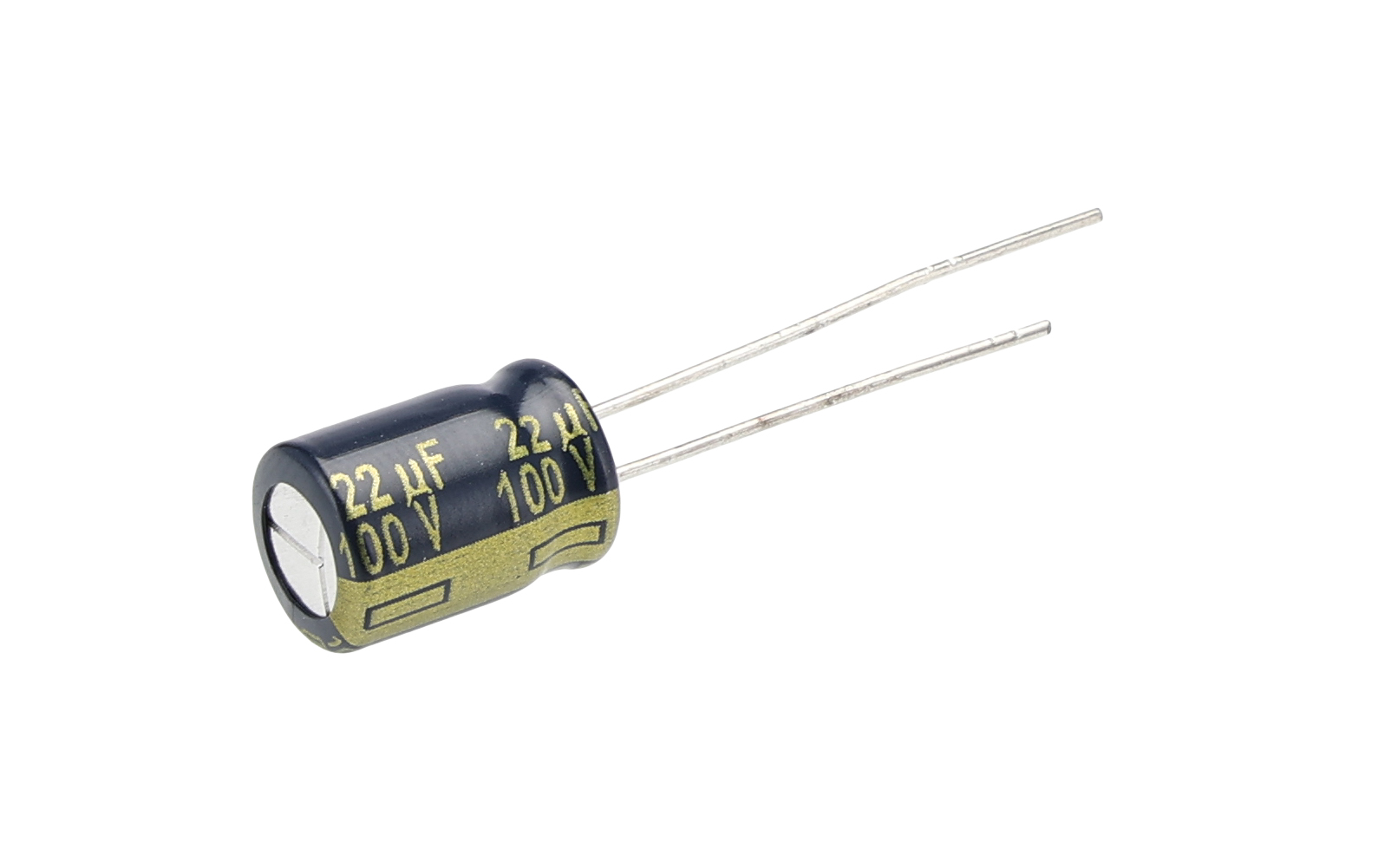 Panasonic 22μF Aluminium Electrolytic Aluminium Electrolytic Capacitor 100V dc, Radial, Through Hole - EEUFC2A220