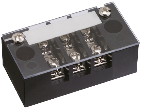 Sato Parts Non-Fused Terminal Block, 3-Way, 20A, Screw Down Termination