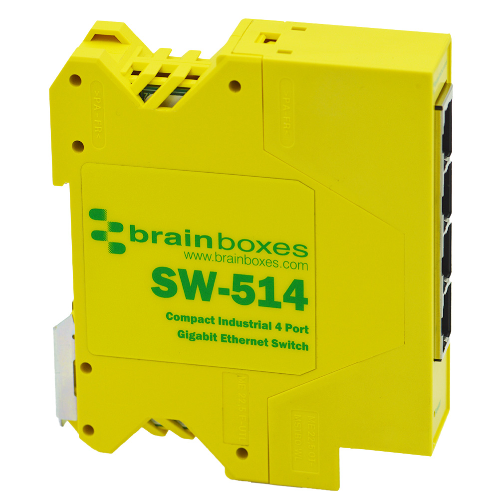 Brainboxes Industrial Ethernet Switch, 4 RJ45 Ports