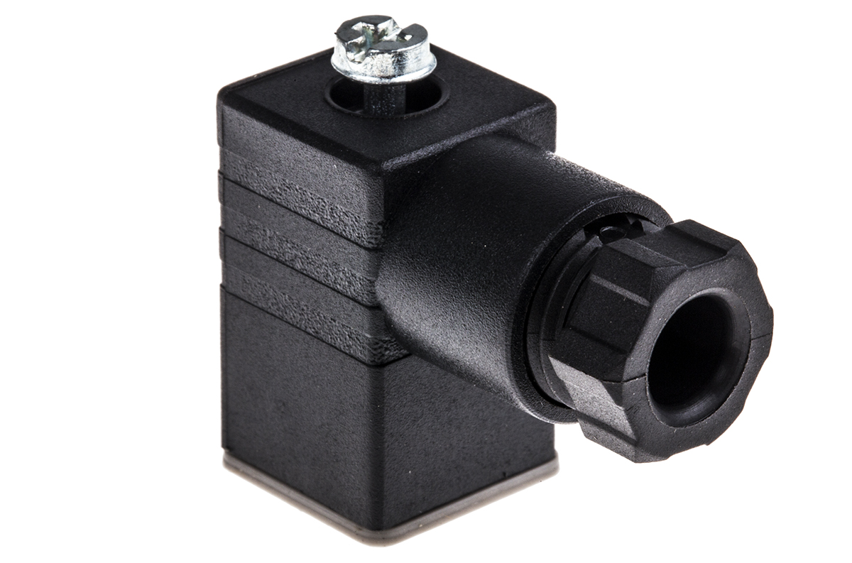 RS PRO 2P+E DIN 43650 C, Female Solenoid Valve Connector, 250 V ac Voltage