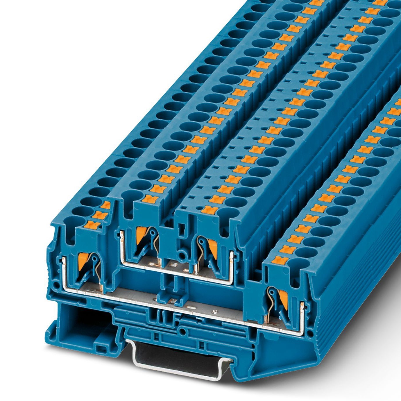 Phoenix Contact 3211793 PTTB 4 BU Series Blue, 0.2 → 6mm², Double-Level, Push In Termination