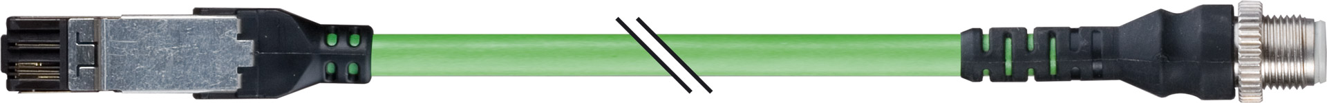 B&R Male 4 way RJ45 to Male 4 way M12 Industrial Automation Cable Assembly, 0.5 m