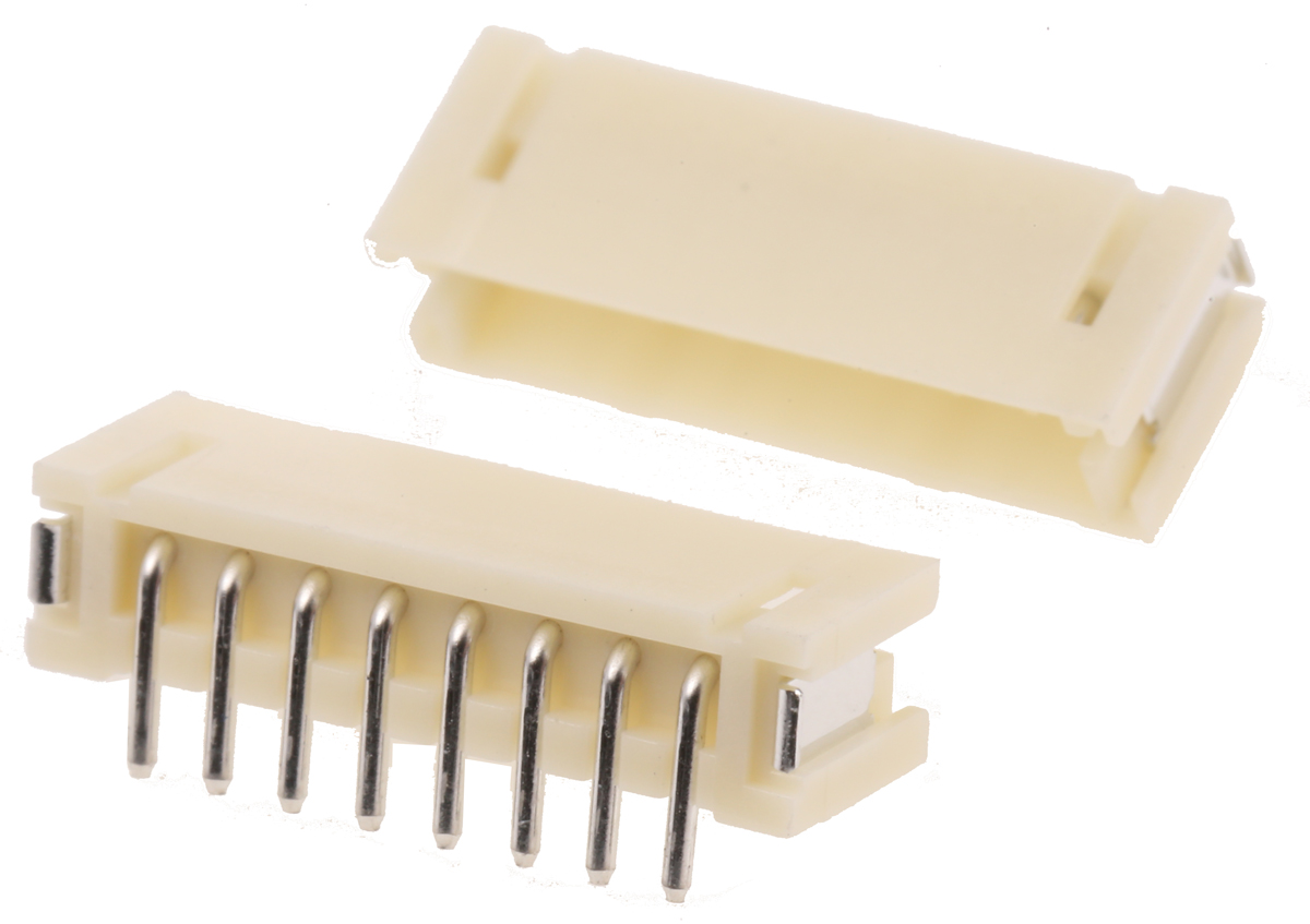 JST ZH Series Top Entry Surface PCB Header, 8 Contact(s), 1.5 mm Pitch, 1 Row, Shrouded