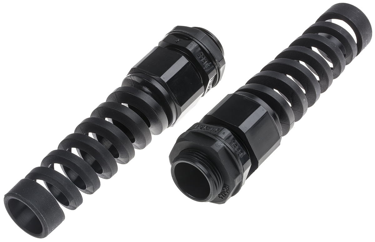 RS PRO Black Nylon Cable Gland, M25 Thread, 13mm min., 18mm max., IP68