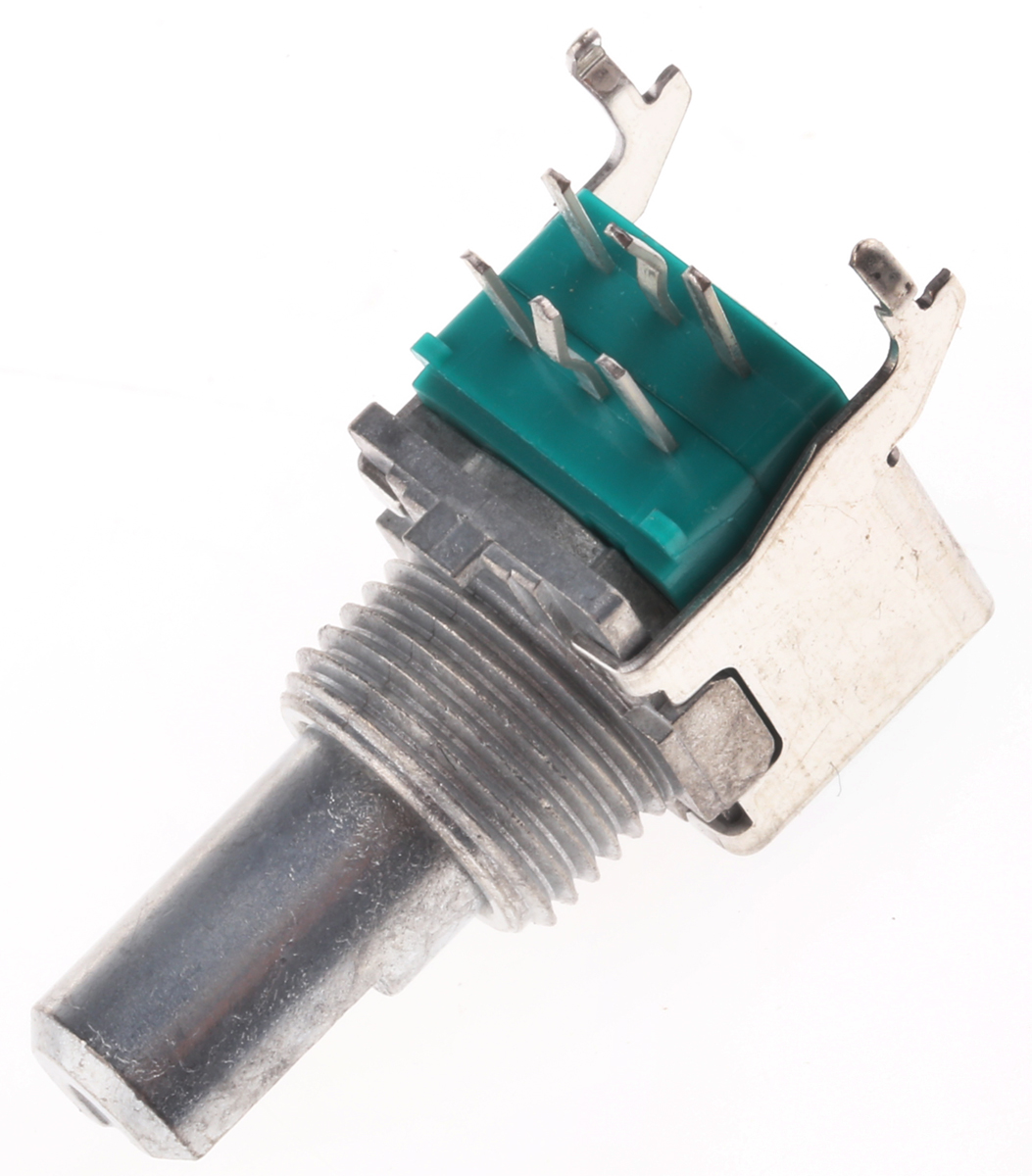 Alps Alpine RK09L 50kΩ Rotary Potentiometer 2-Gang Through Hole, RK09L12B0A31