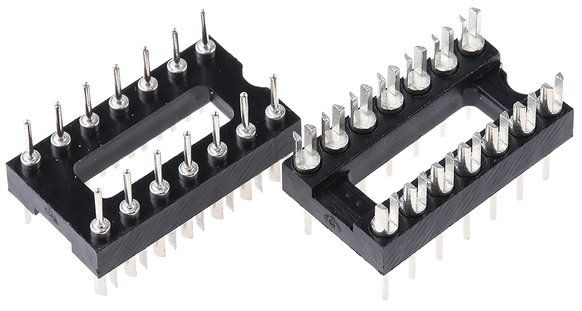 RS PRO 2.54mm Pitch 14 Way,Through Hole Mount IC Dip Header, Tin over Nickel, 1A