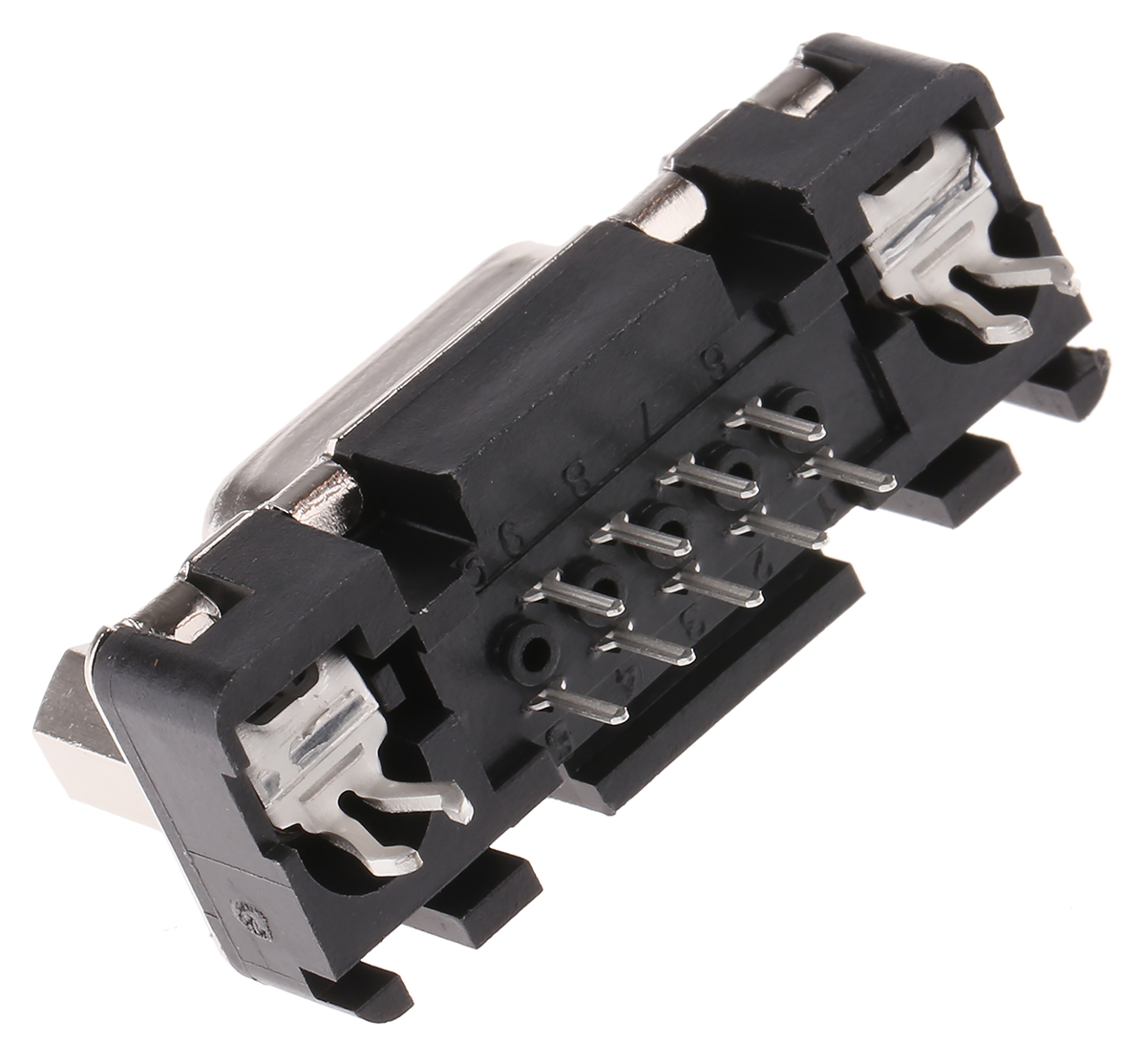 HARTING D-Sub Standard 9 Way Through Hole D-sub Connector Socket, 2.74mm Pitch, with 4-40 UNC Threaded Inserts,