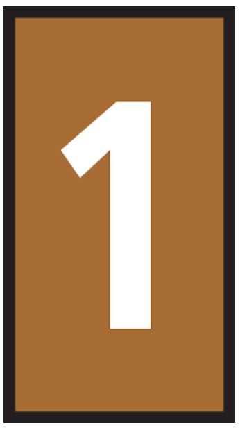 HellermannTyton HODS50 Slide On Cable Marker, Brown, Pre-printed "1", 1.7 → 3.6mm Cable, 531-15366 HODS50