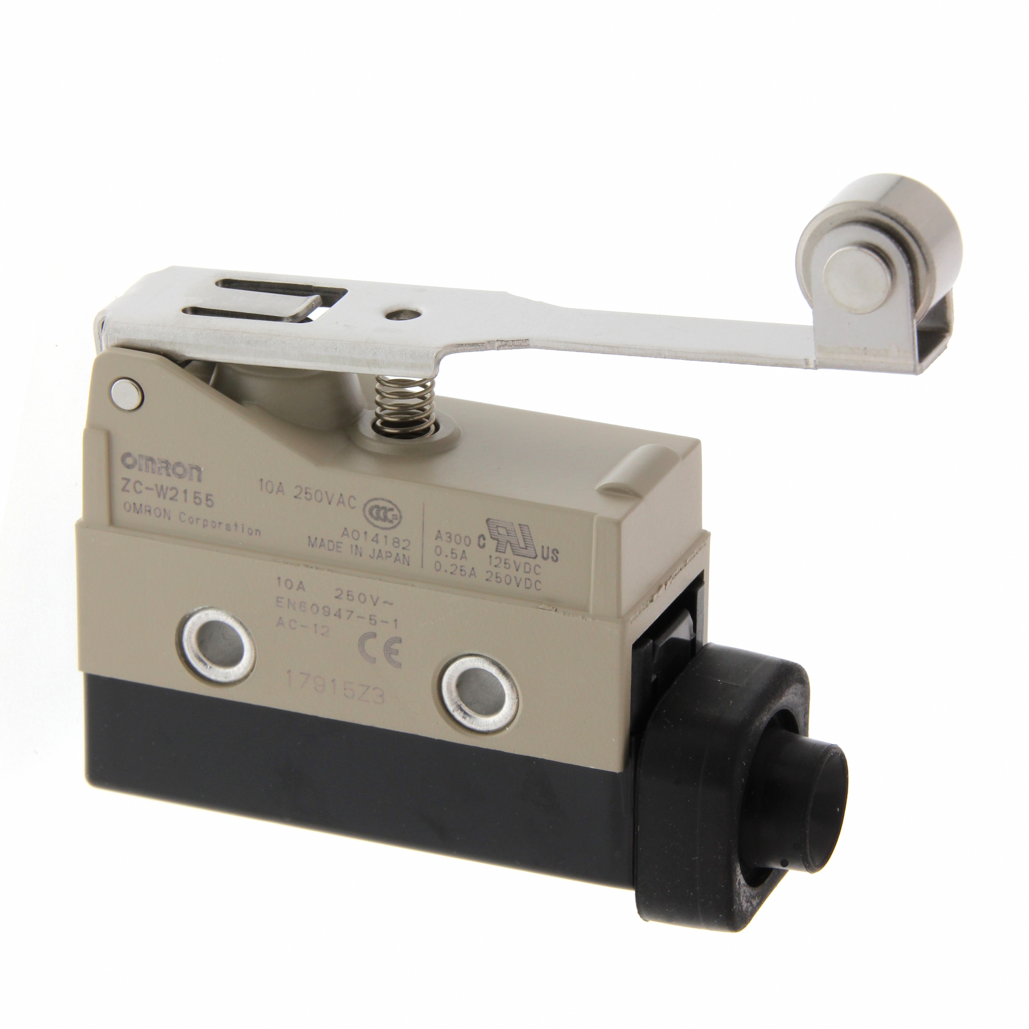 Omron Hinge Lever Limit Switch, 1NC/1NO, IP67, SPDT, Metal Housing, 240V ac Max, 15A Max