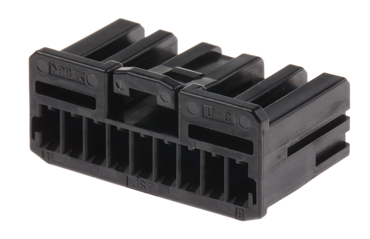 JST, HCH Automotive Connector Socket Black Surface Mount 9 Way, Crimp Termination HCHFB-09-KE