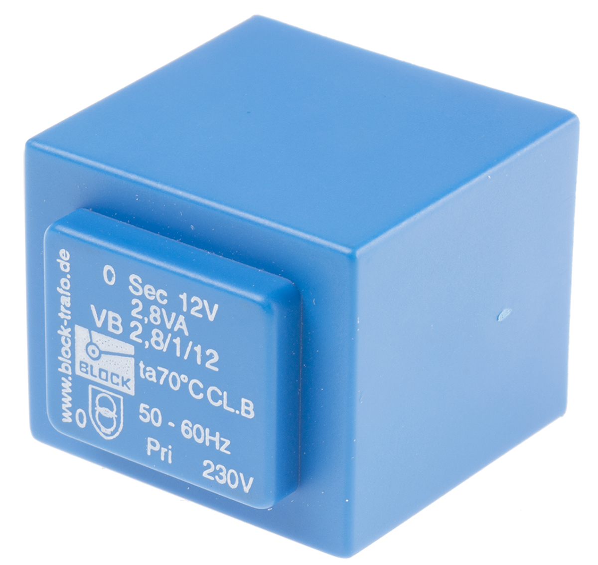 Block 12V ac 1 Output Through Hole PCB Transformer, 2.8VA