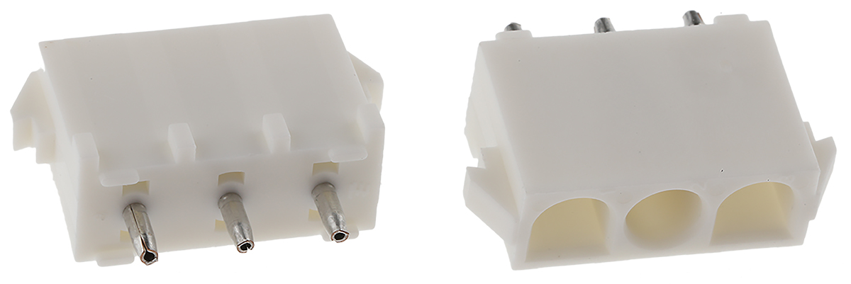 TE Connectivity Universal MATE-N-LOK Series Straight Through Hole PCB Header, 3 Contact(s), 6.35 mm Pitch, 1 Row,