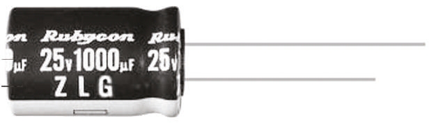 Rubycon 47μF Aluminium Electrolytic Capacitor 25V dc, Radial, Through Hole - 25ZL47MEFCT15X11