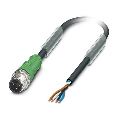 Phoenix Contact Male 4 way Straight Plug M12 to 4 way Free Cable End Sensor Actuator Cable, 3 m