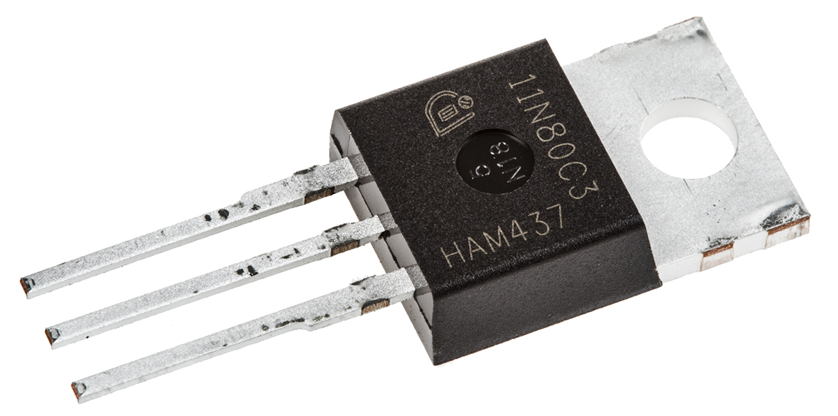 Infineon CoolMOS C3 Type N-Channel MOSFET, 11 A, 800 V Enhancement, 3-Pin TO-220 SPP11N80C3XKSA1