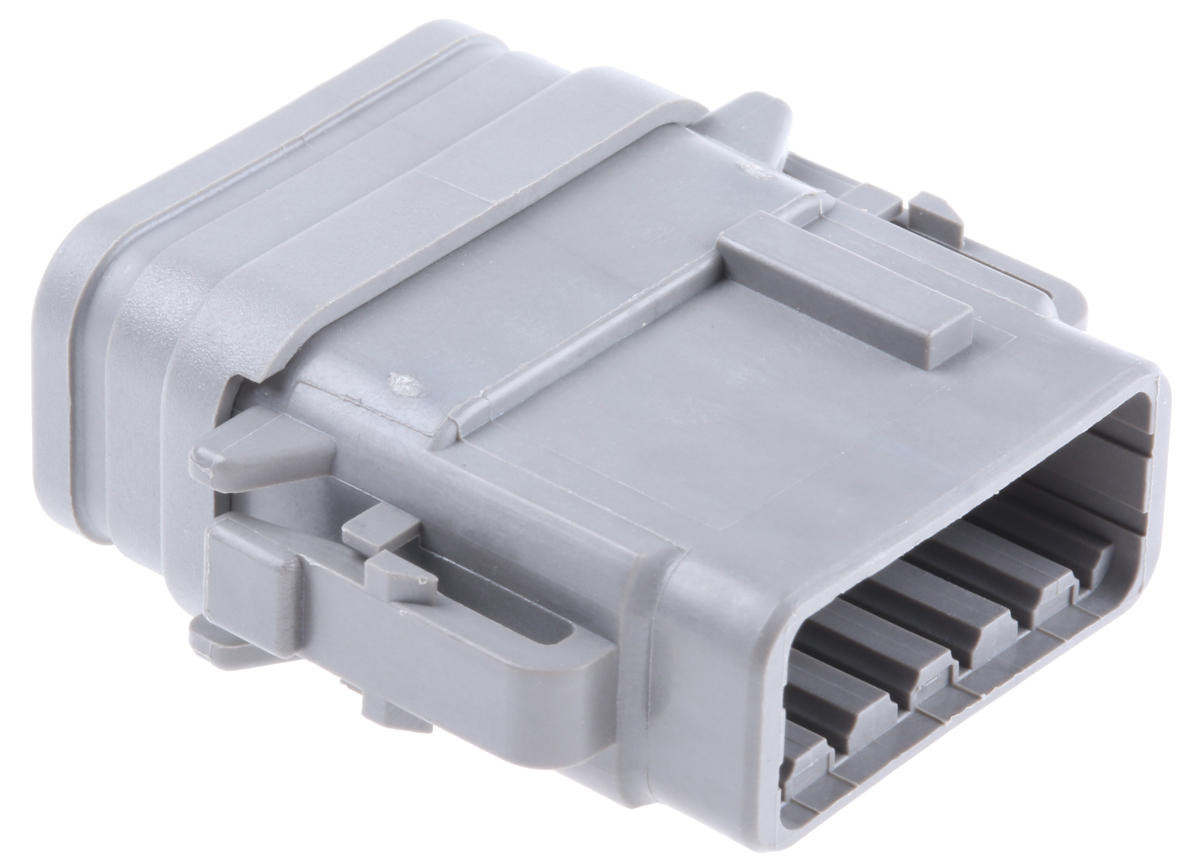 Deutsch, DTM Automotive Connector Plug Grey 12 Way, Crimp Termination DTM06-12SA-E007